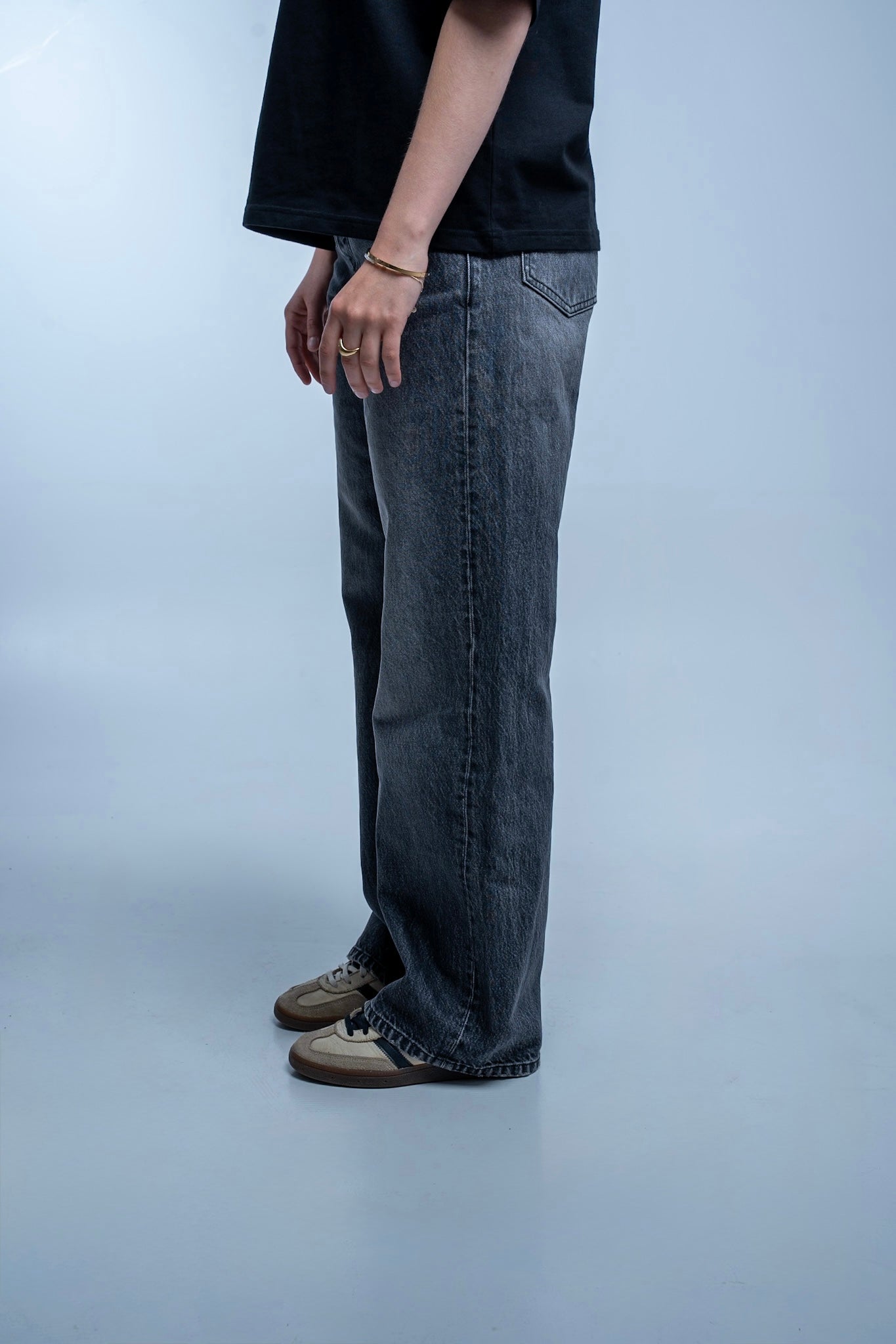 Loose Fit Jeans Schwarz