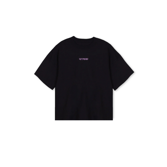 Black/ Violett Oversized Boxy Tee.