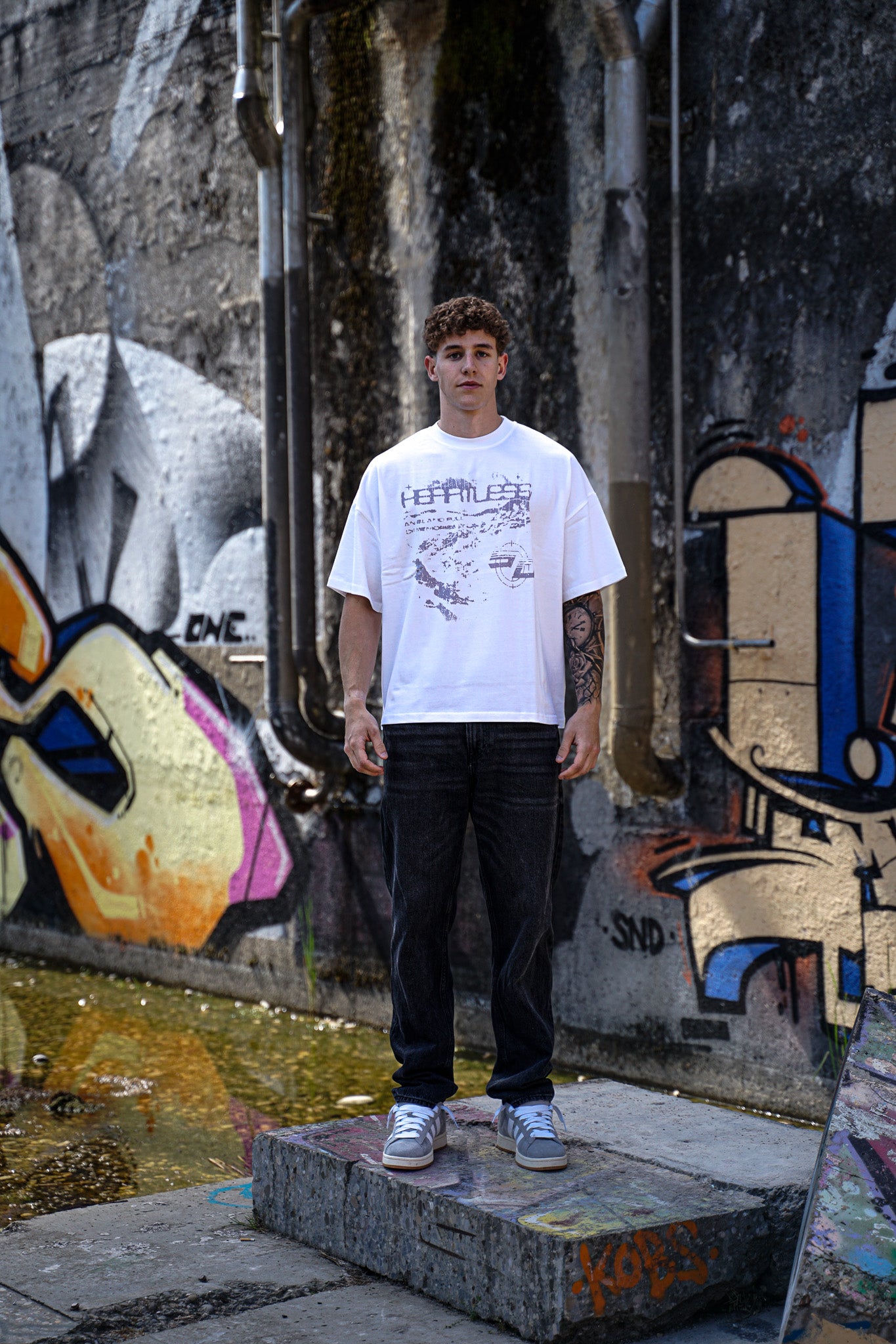 Heartless white Oversized Boxy Tee.