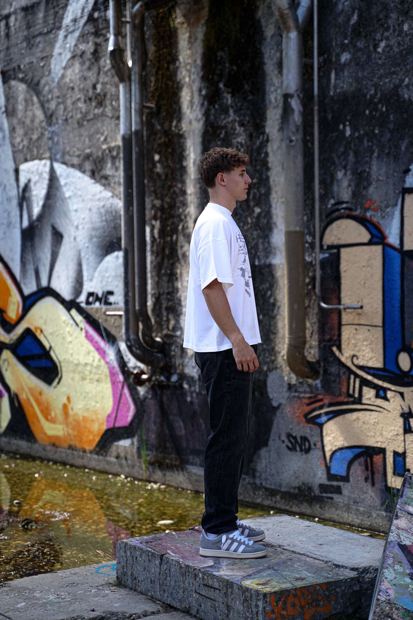 Heartless white Oversized Boxy Tee.