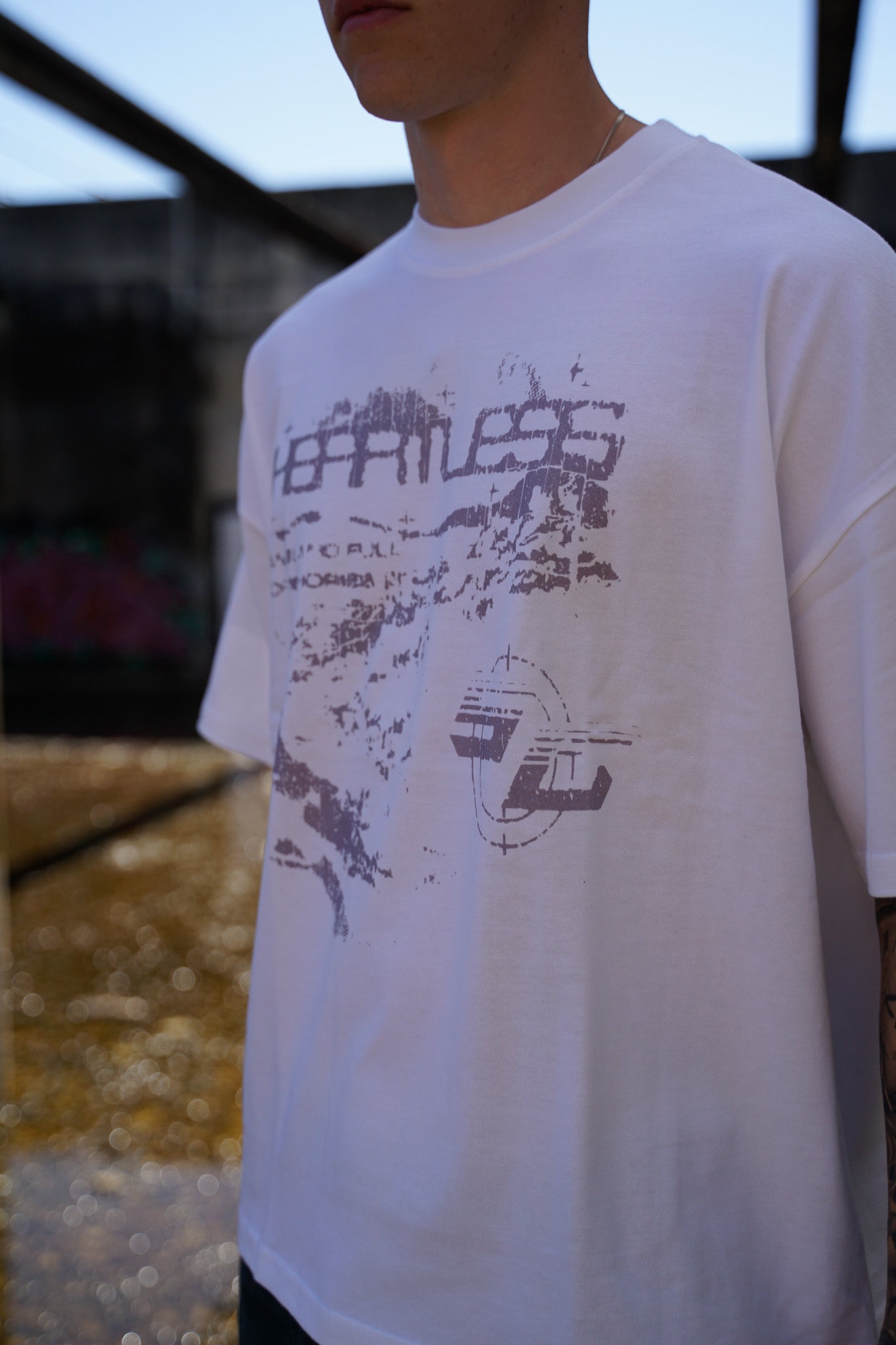 Heartless white Oversized Boxy Tee.